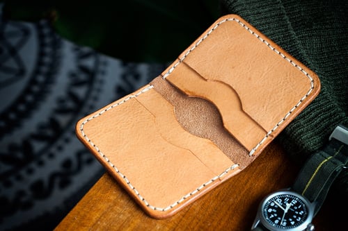 Image of Corsair — "Natural Tan" Italian Cowhide Leather Front Pocket Wallet