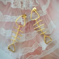 Image 2 of Little Fish Gold Earrings