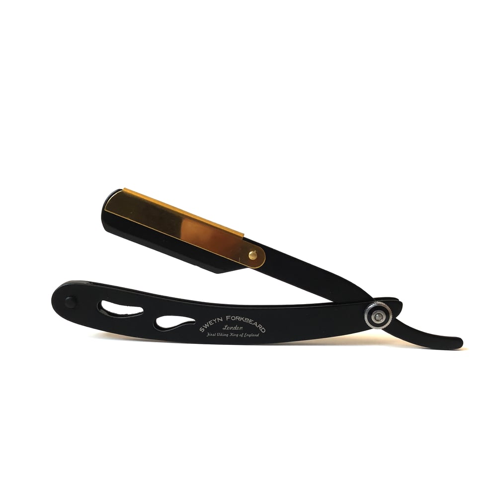 Image of Straight Razor SF8 Black & Gold with Wooden Box