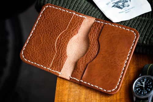 Image of Corsair — "Antique Saddle" Italian Cowhide Leather Front Pocket Wallet