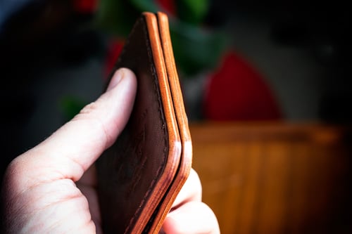 Image of Corsair — "Antique Saddle" Italian Cowhide Leather Front Pocket Wallet