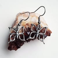 Image 2 of Silver Butterfly Earrings 