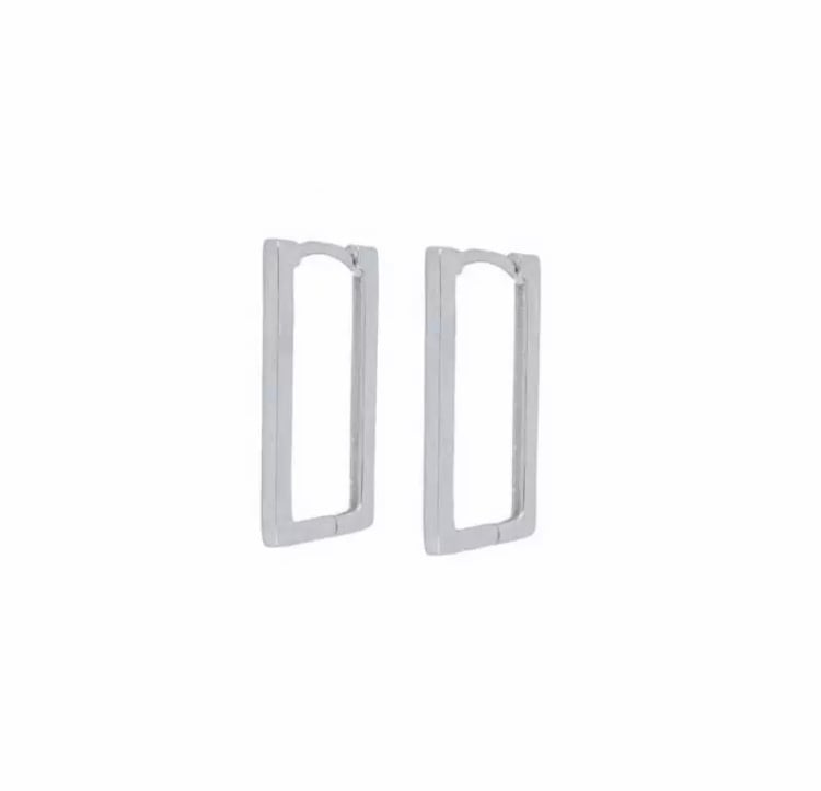 Image of Rectangle Hoop Earrings