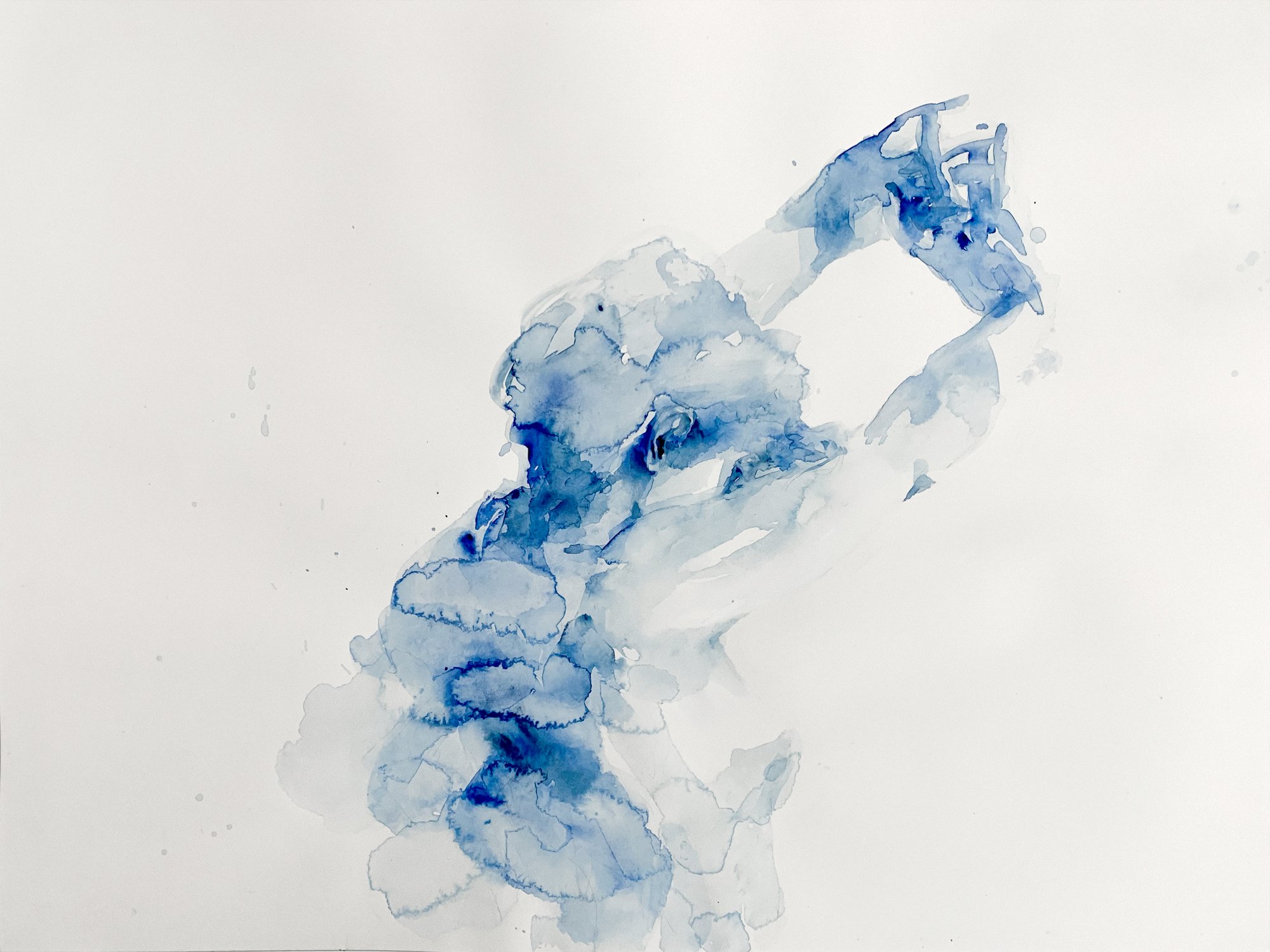 Agnes-Cecile stretching in blue (60x40 cm)