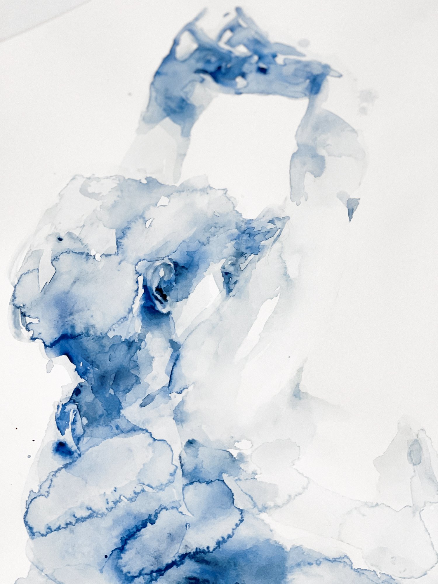 Agnes-Cecile stretching in blue (60x40 cm)