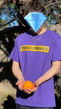 Image 1 of  Trichadelics flower of life script shirt (Purple) *PRE ORDER*