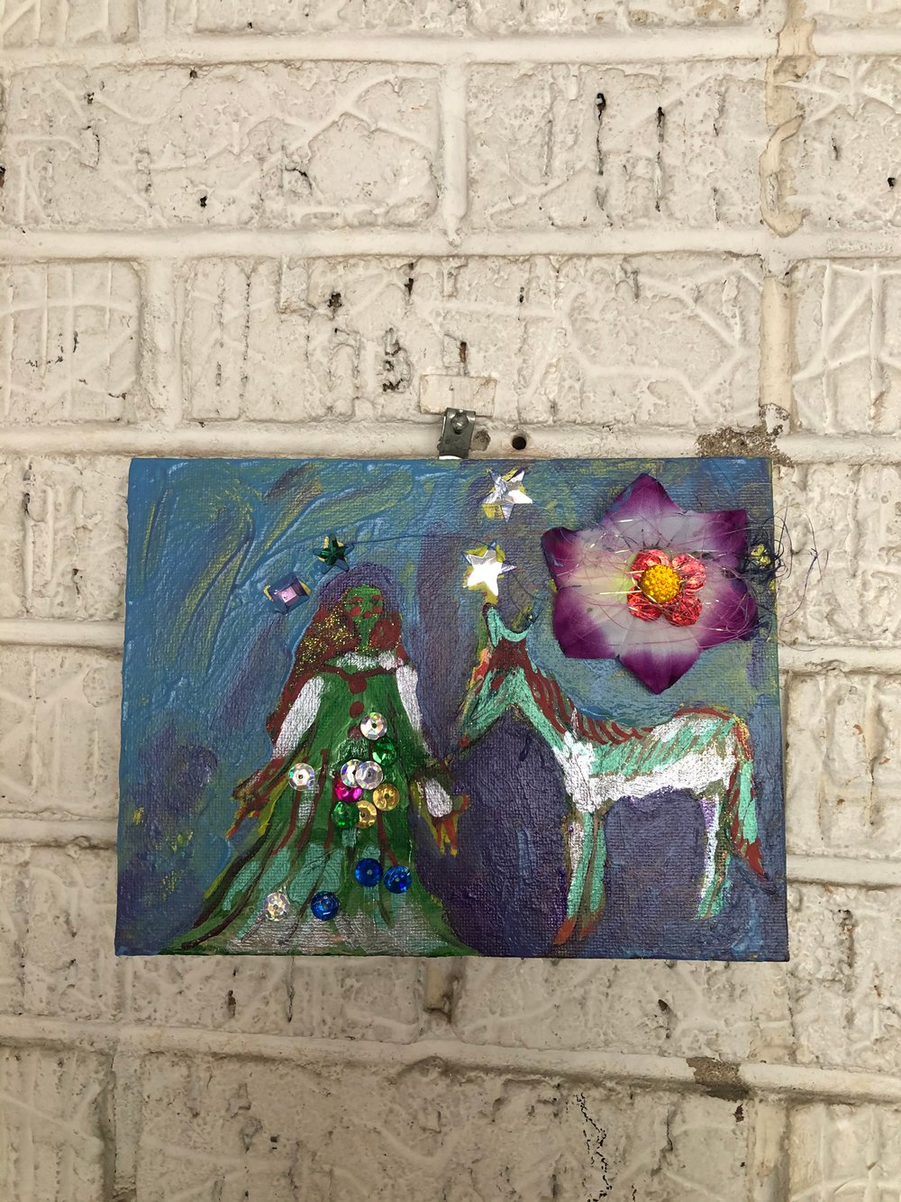 Image of The sequins dress and mint pony 