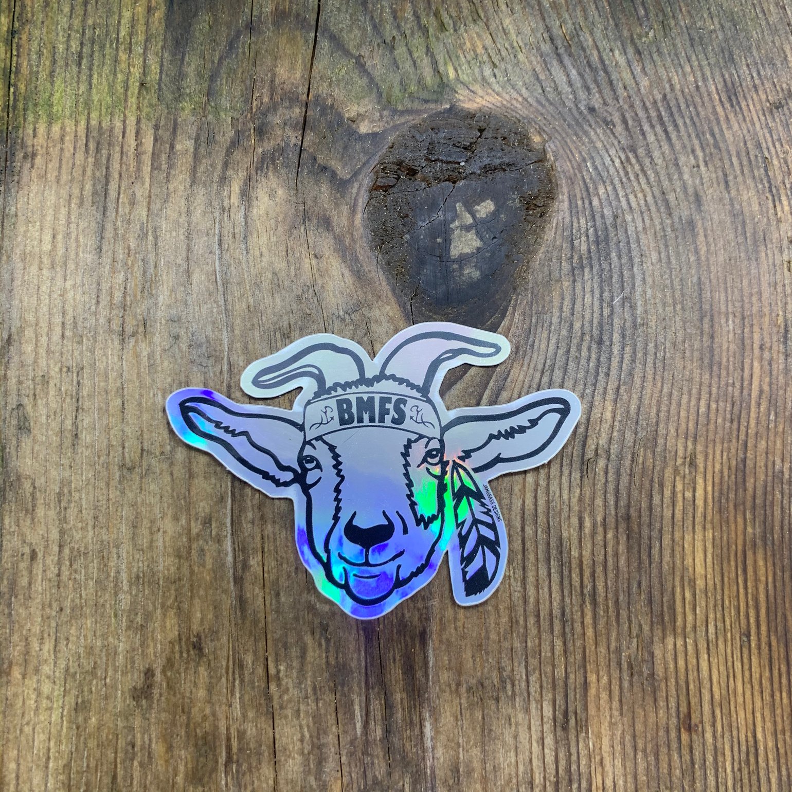 Image of Feather Goat holographic sticker