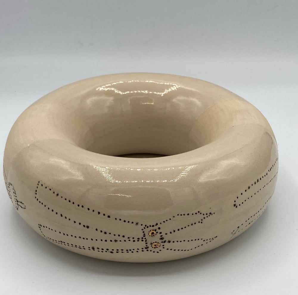Image of Giant donut with tool design and gold lustre