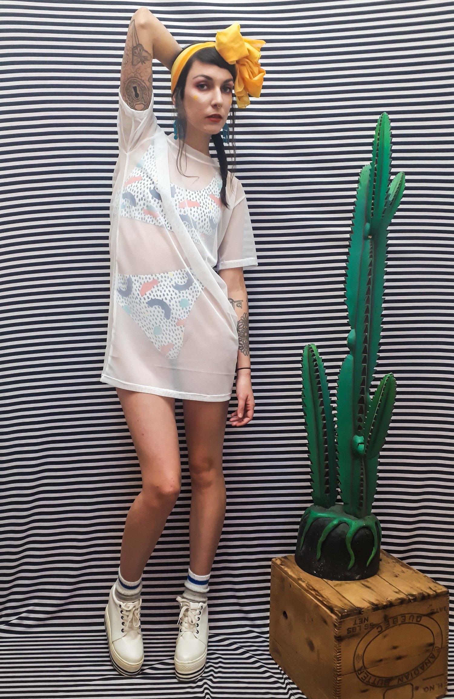 Image of Basic Oversized Mesh Tee