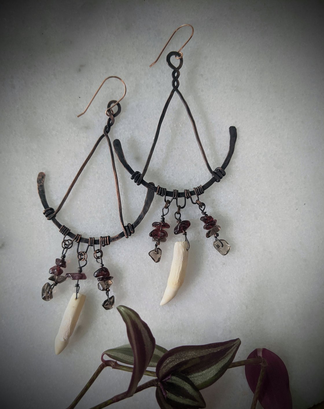 Image of Extra Long Copper Drop Earrings