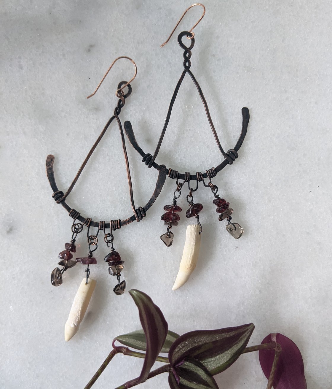 Image of Extra Long Copper Drop Earrings