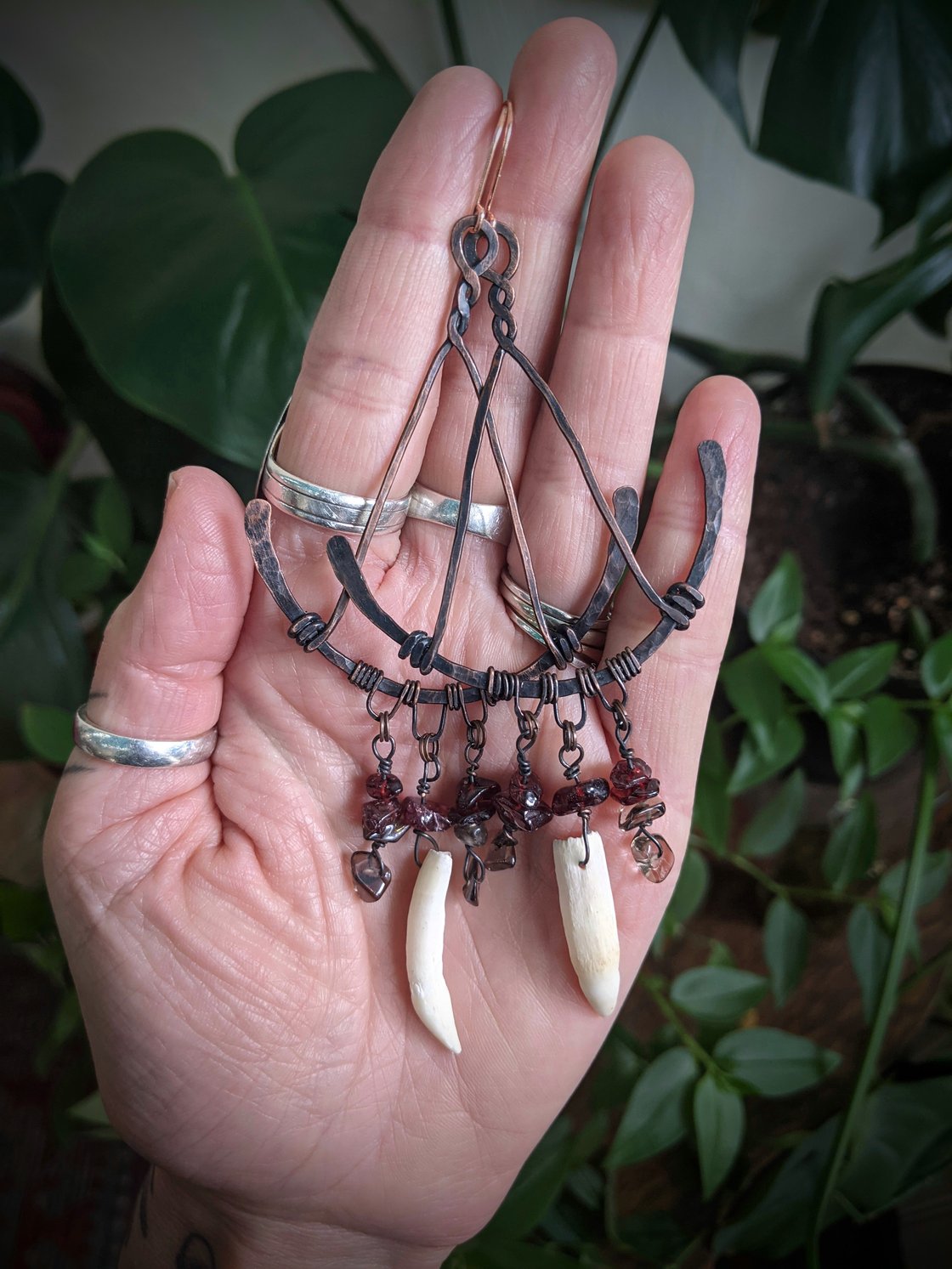 Image of Extra Long Copper Drop Earrings