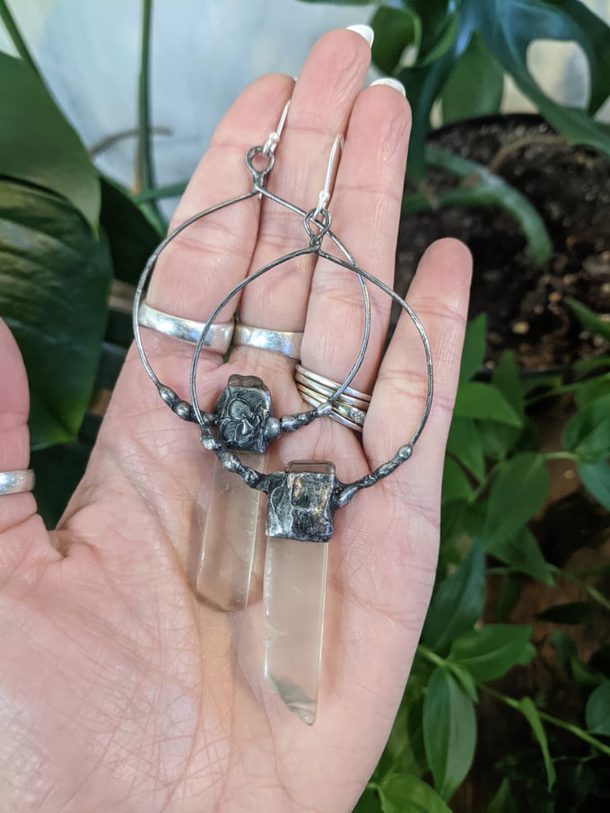 Image of Lemon Quartz XL Hoops 