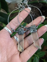 Image 2 of Lemon Quartz XL Hoops 