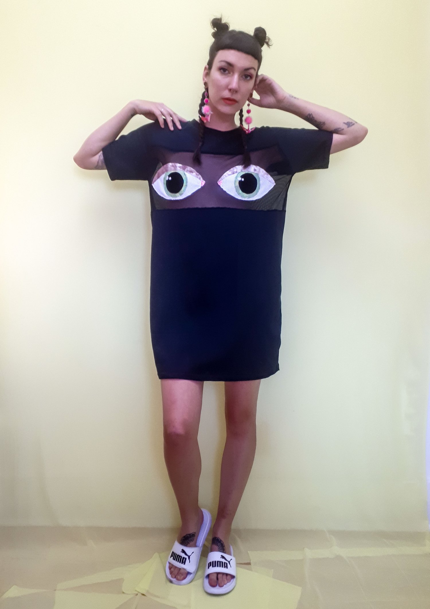 Image of Peek-a-boo Mesh Panel Oversized Tee