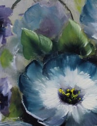 Image 2 of Blossoms in blues gicleé print
