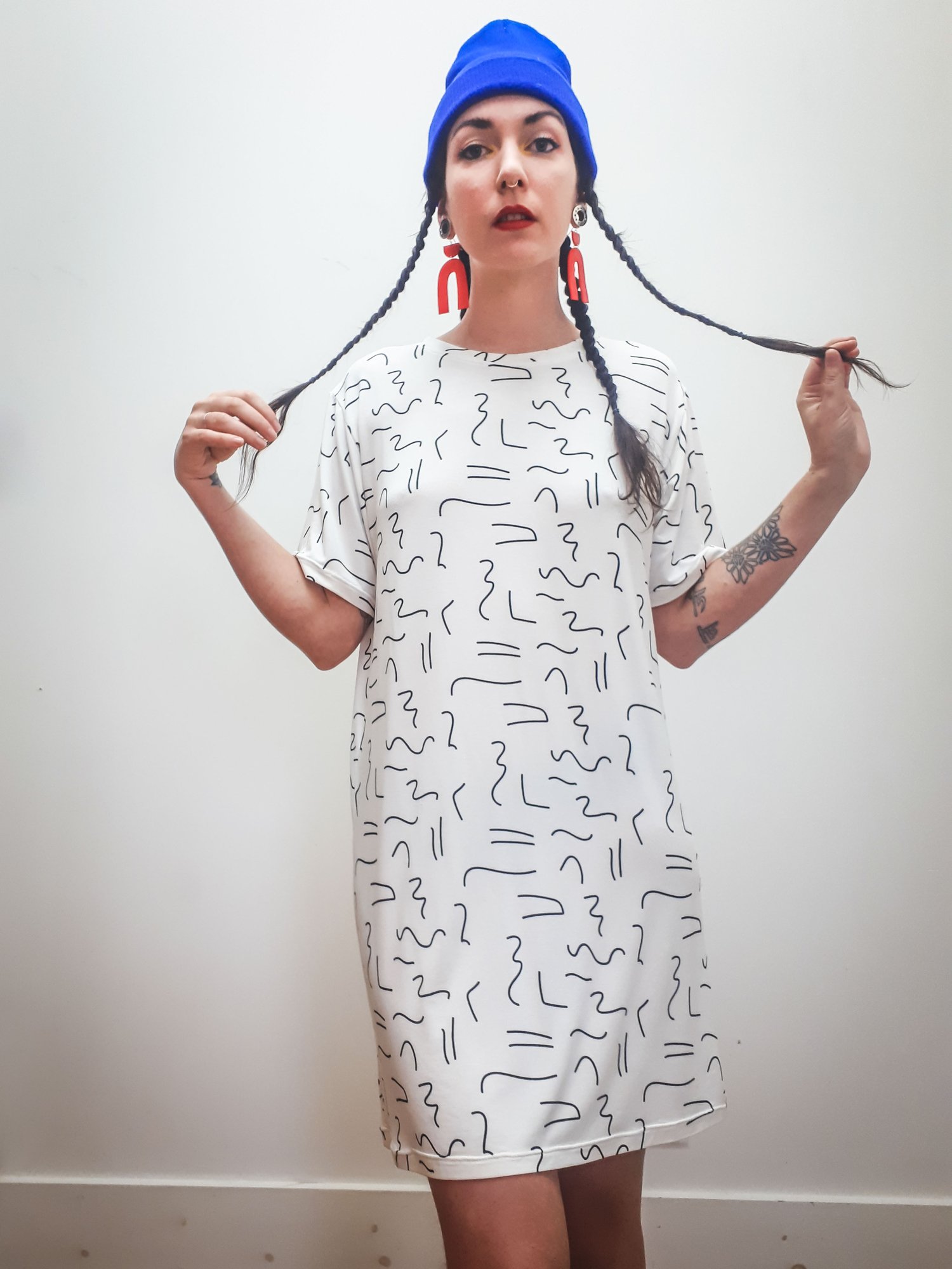 Image of Unisex Organic Bamboo Squiggle Print Tall Tee