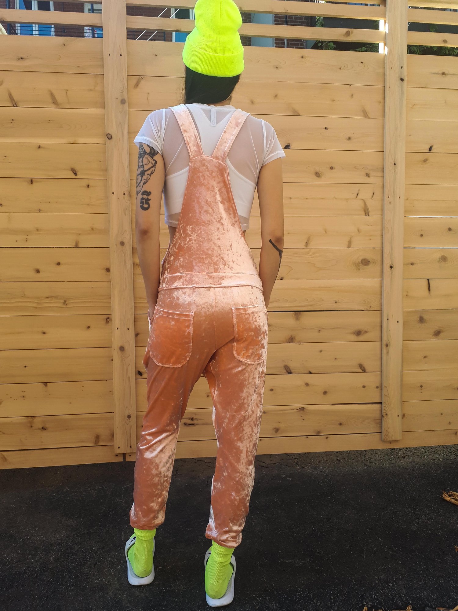 Image of Customizable Velvet Unisex Overalls
