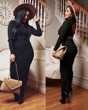 Image of Elissa Sweater Dress (black*rust*wine*mustard) 