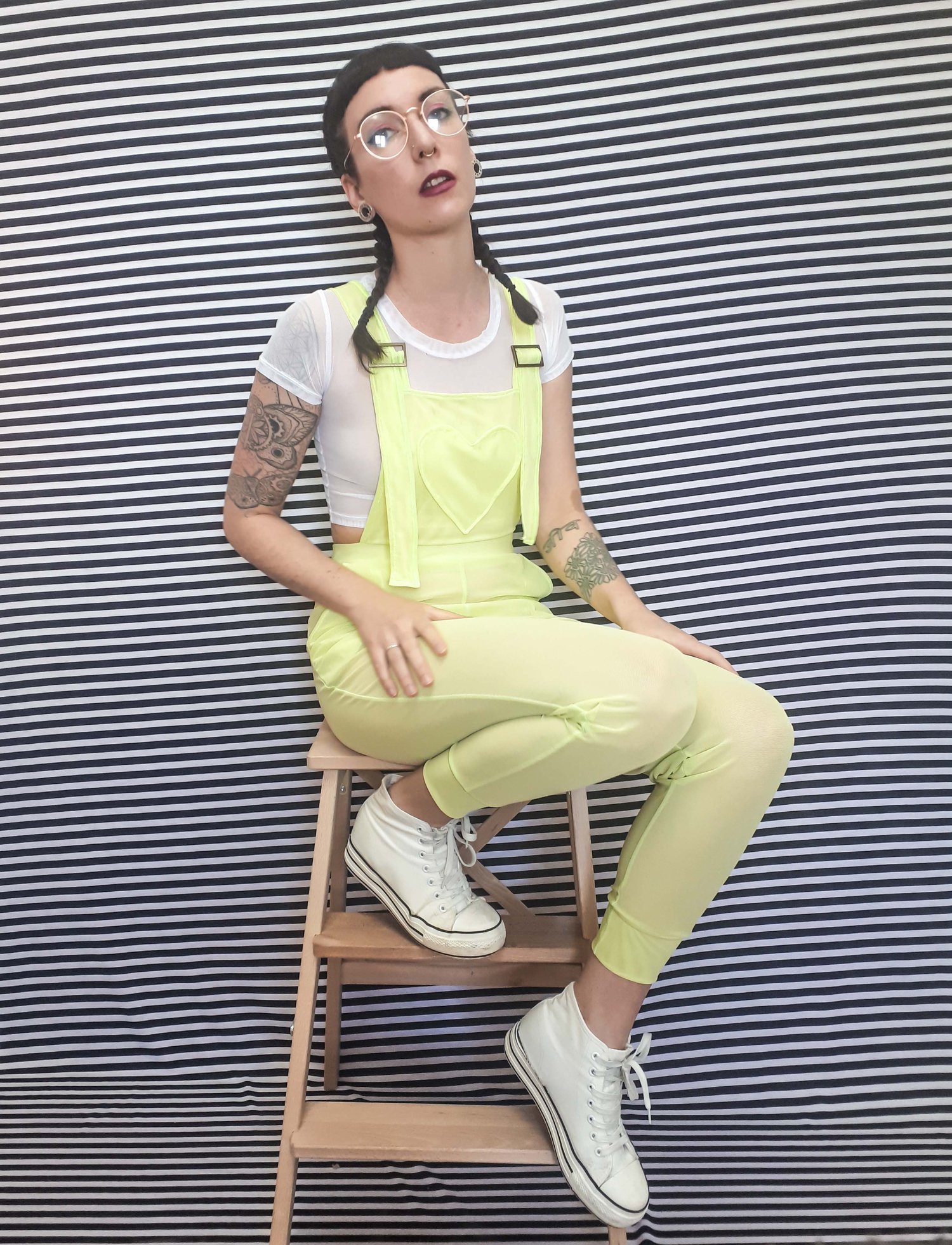 Image of Made-To-Order Mesh Heart Pocket Overalls