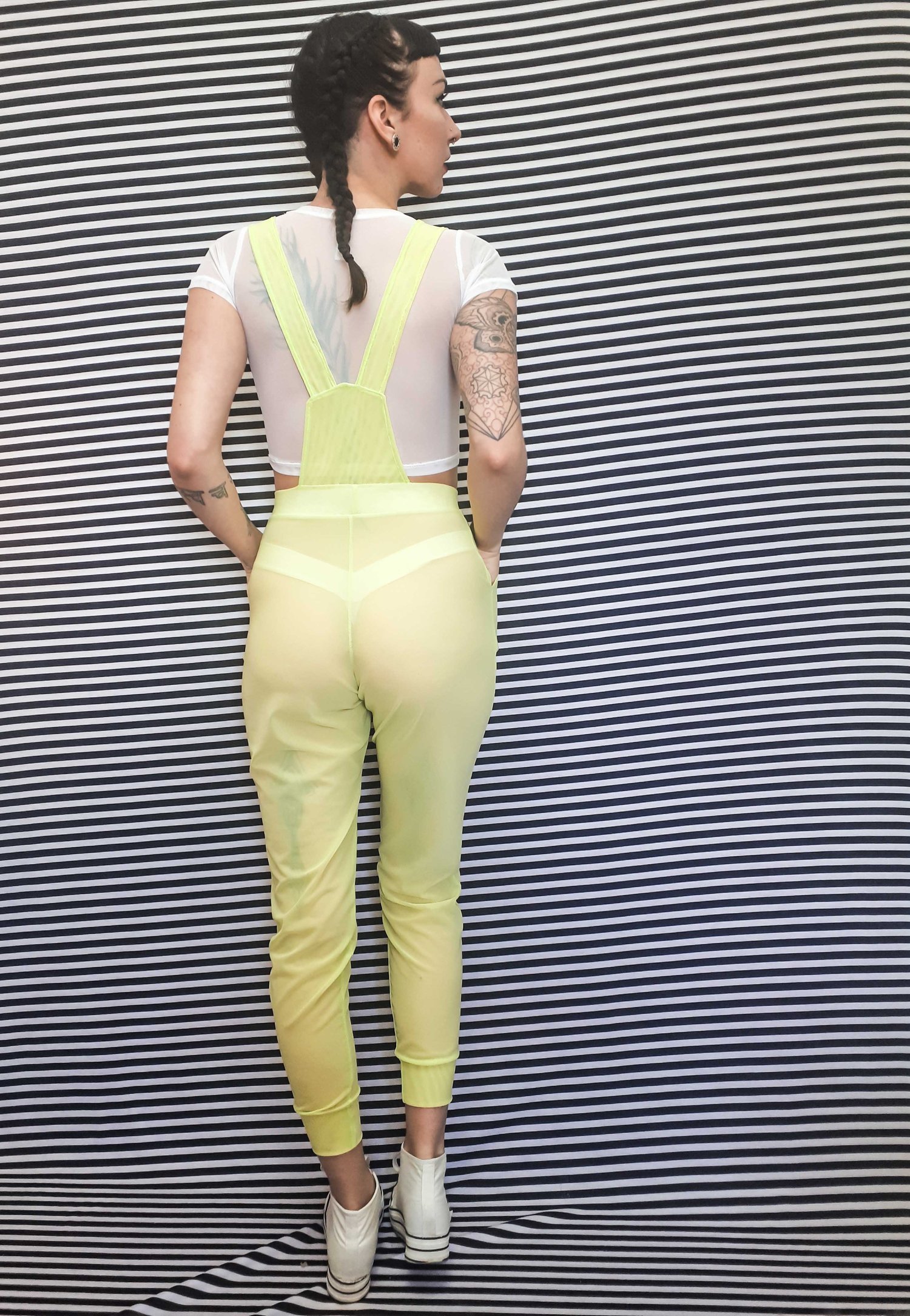 Image of Made-To-Order Mesh Heart Pocket Overalls