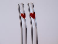 Image 2 of Heart Glass Drinking Straws