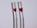 Heart Glass Drinking Straws