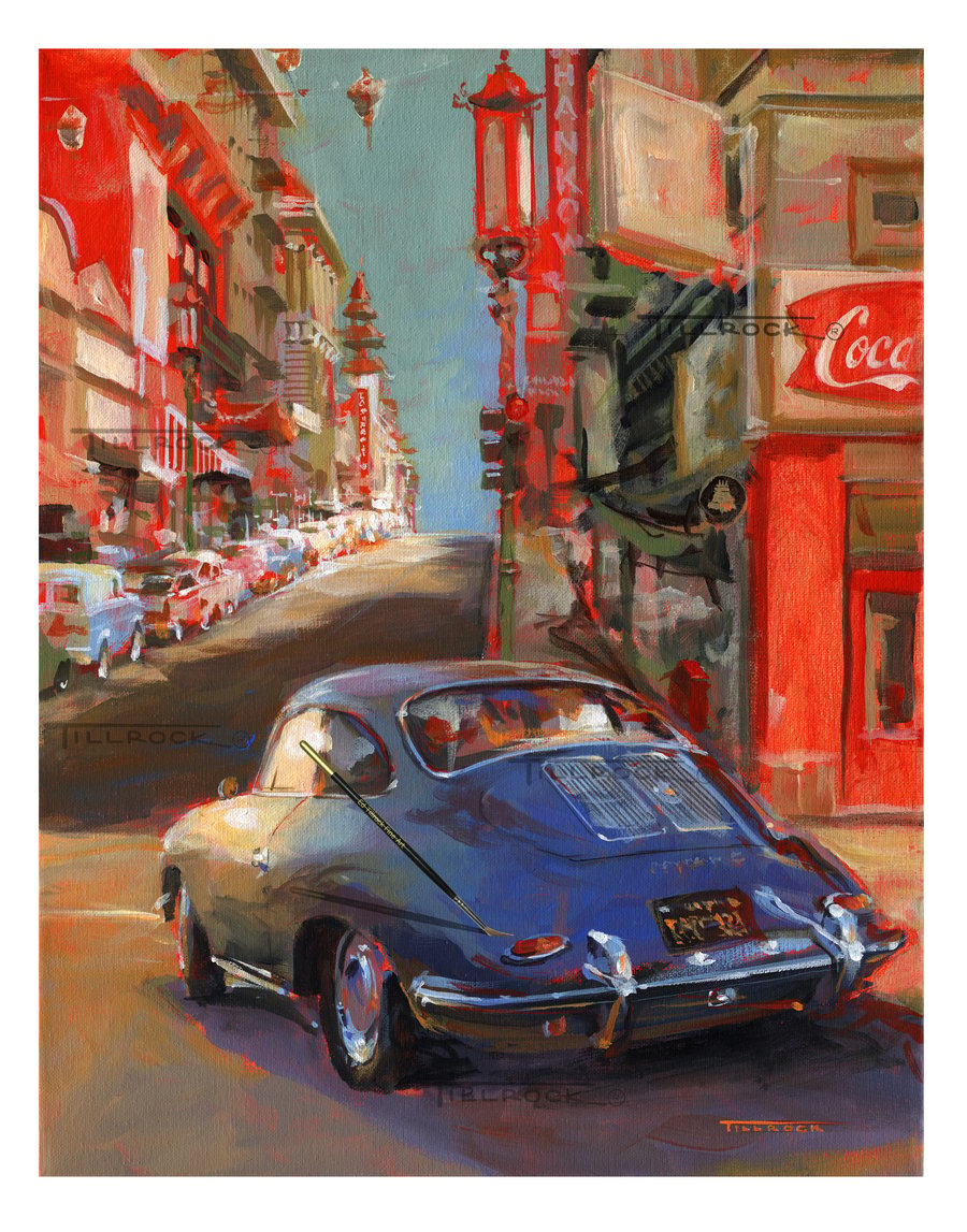 Image of "65 356C" Porsche Painting (16x20) or (24 x 30) Signed & Numbered Giclee' Prints
