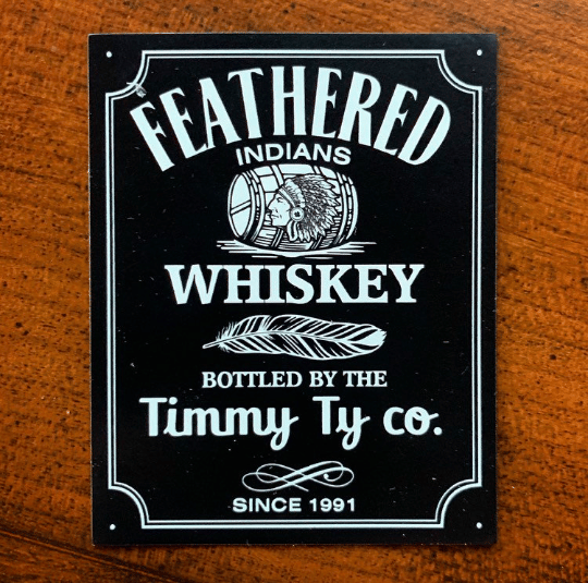 Image of Tyler Childers fan art - FEATHERED INDIANS WHISKEY sticker