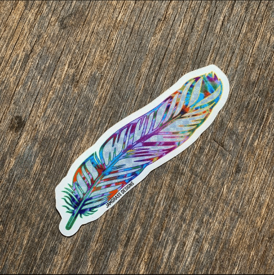 Image of JGD TIE DYE FEATHER sticker