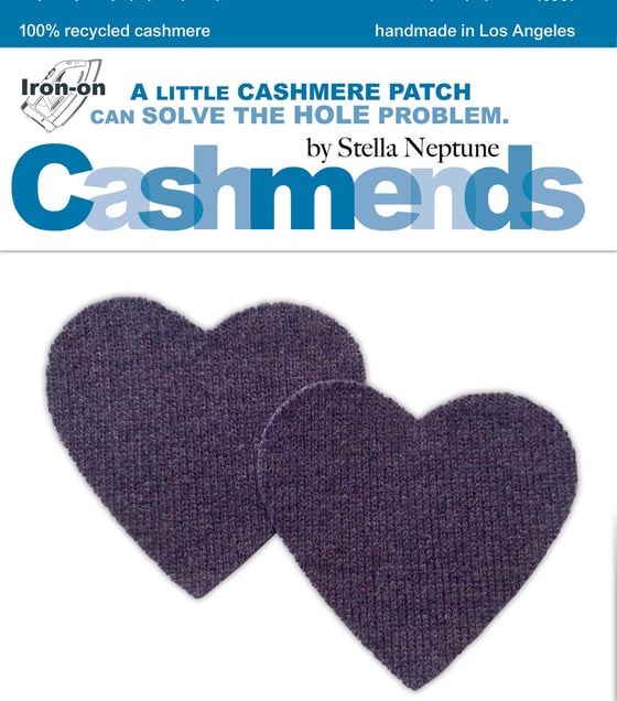 Image of Iron-On Cashmere Elbow Patches - Heather Bluish Purple Hearts