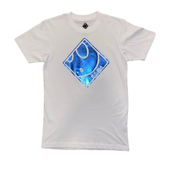 Image of Ghost Tee in White/Reflective Blue
