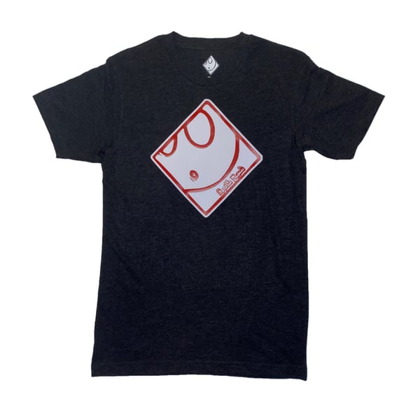 Image of Ghost Tee in Charcoal/Red/White
