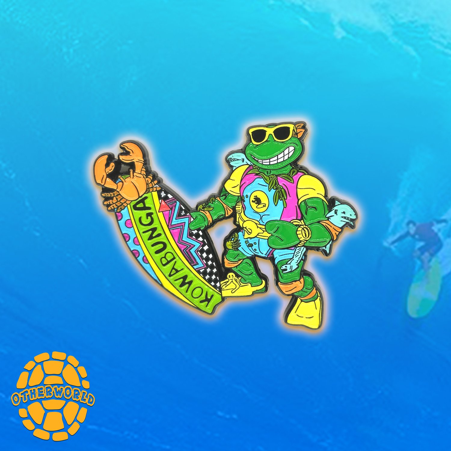 Surf'n Mikey pin