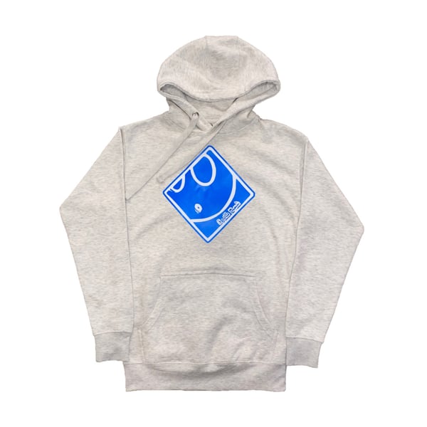 Image of Ghost Hoodie in Heather Grey/White/Neon Blue