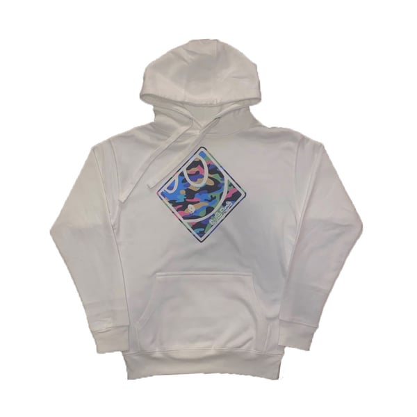 Image of Ghost Hoodie in White/Colorful Camouflage