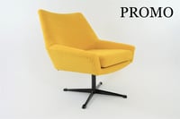 Image 1 of Fauteuil coquille pivotante jaune