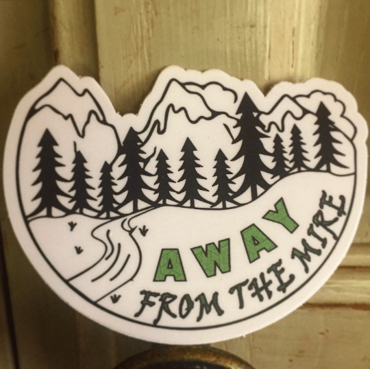 Image of Billy Strings fan art - AWAY FROM THE MIRE outdoor sticker