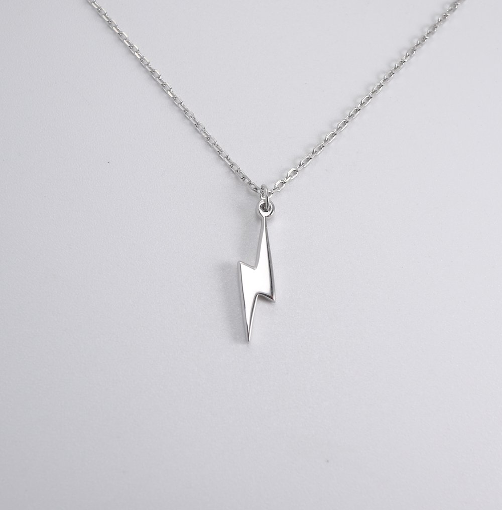 Lightning Bolt Necklace (925 Sterling Silver)