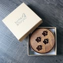 Engraved Paw Print Coaster - set of 4