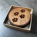 Engraved Paw Print Coaster - set of 4