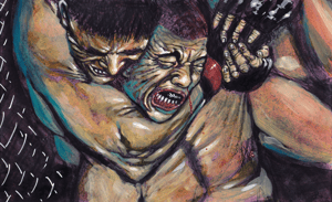 Demian Maia's brutal choke of Rick Story fine art print