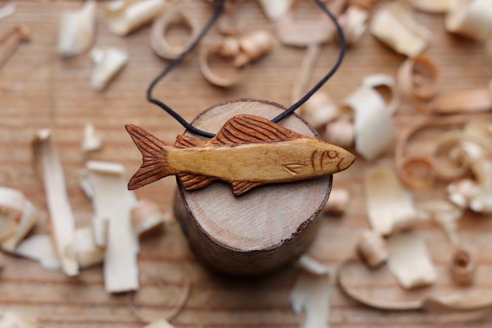 Wooden Fish Pendant -  Canada