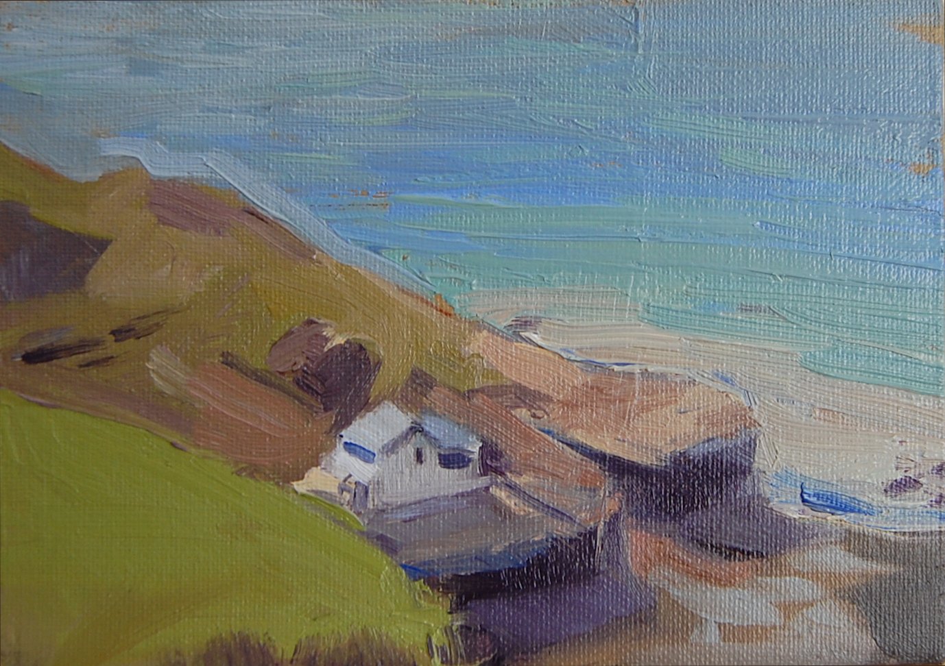 'Rhossili Boathouse' - Original Oil Painting