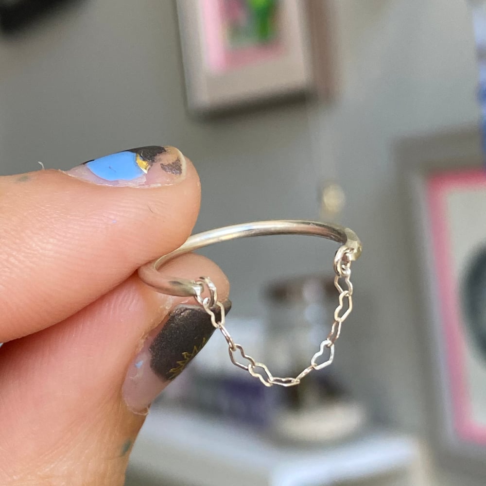 Image of Heart chain hanging ring