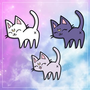 Image of Moon Kitty Butts Hard Enamel Pins