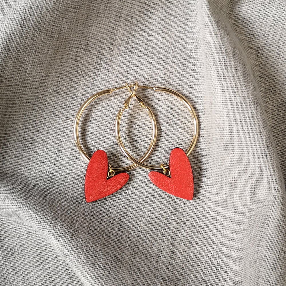 Image of VENUS heart hoop earrings