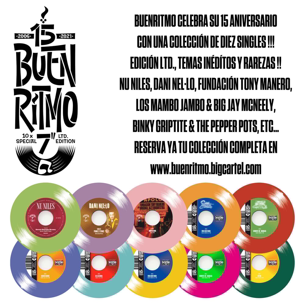 Colección 10 singles 15 Aniversario Buenritmo Edición limitada 150 copias vinilo de color