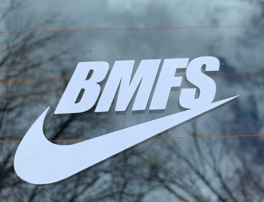 Image of DIE CUT BMFS SWOOSH 